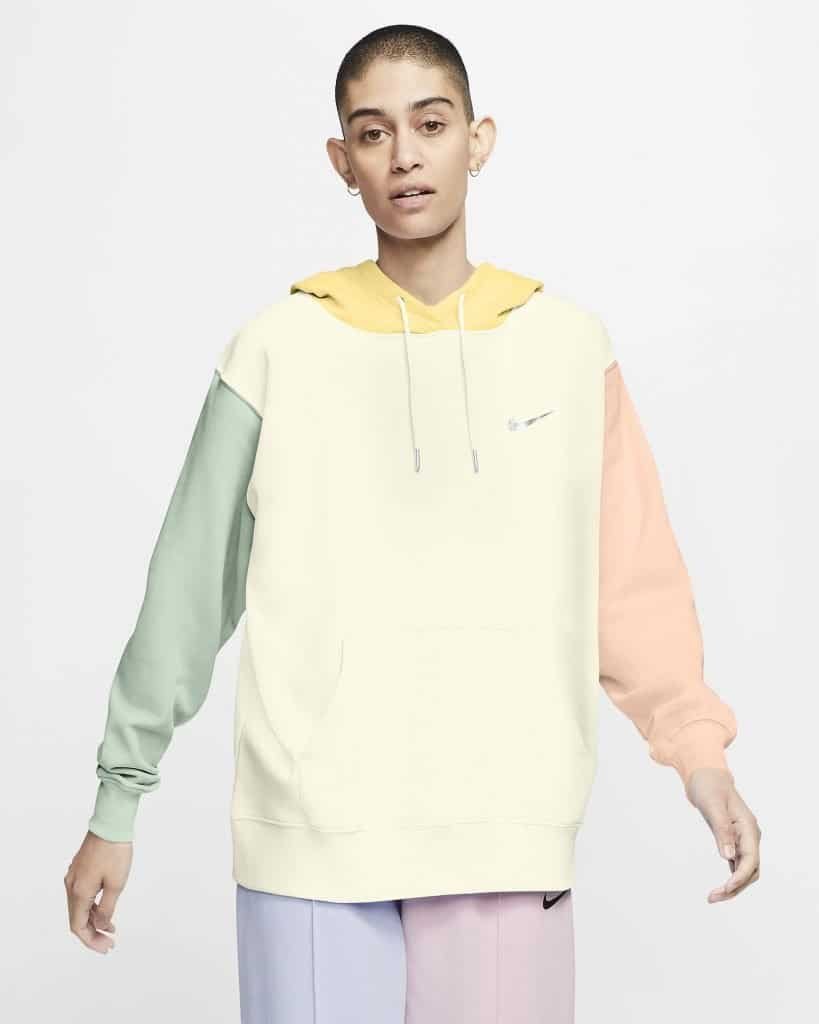 Nike mini metallic swoosh oversized pastel colour block hoodie yellow 88YungPlug