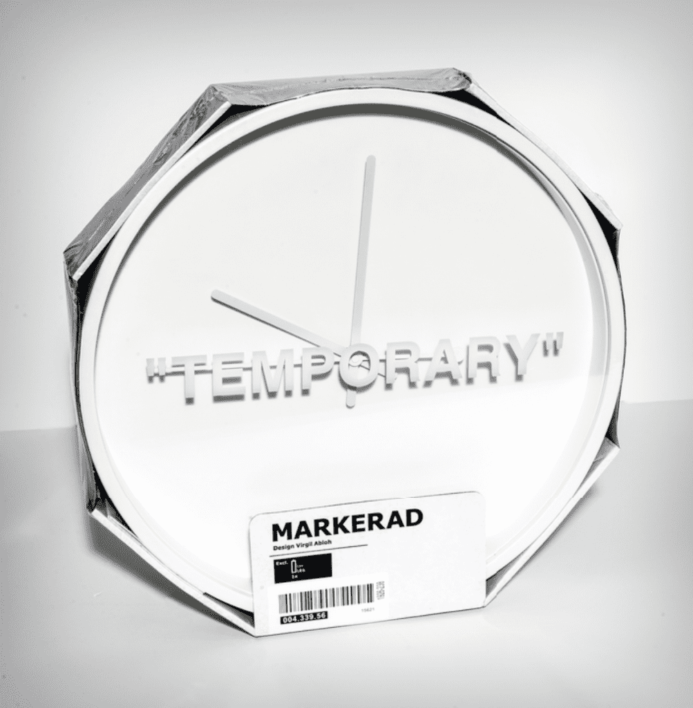 Virgil Abloh x IKEA MARKERAD "TEMPORARY" Wall Clock